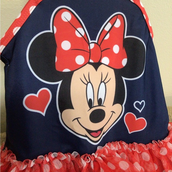 Disney Girls Minnie Mouse Swimsuit Size 4T ~ Excellent 🏖️⛱️🏝️ - Picture 6 of 16